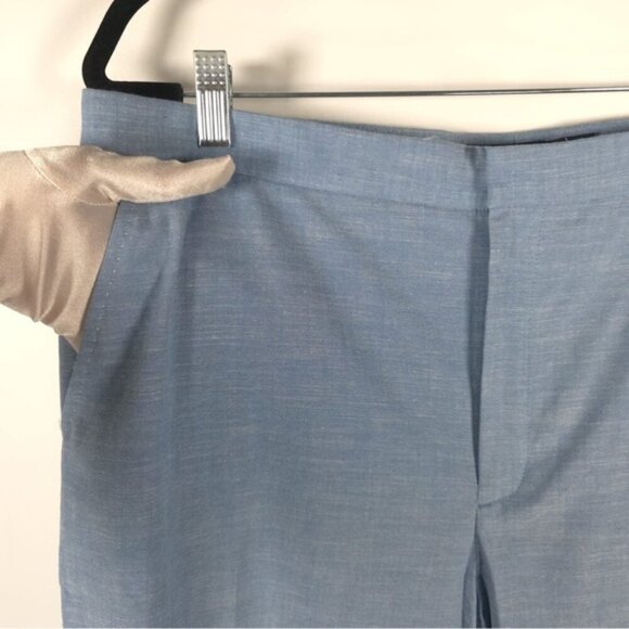 NWOT POLO RALPH LAUREN Kick Flare Crop Pants Chambray Blue 100% Cotton Size 14 - Picture 11 of 14